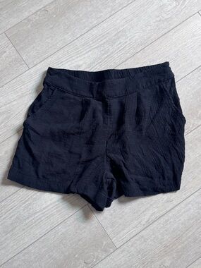 a new day Black Textured Elastic-Waist Women's Shorts